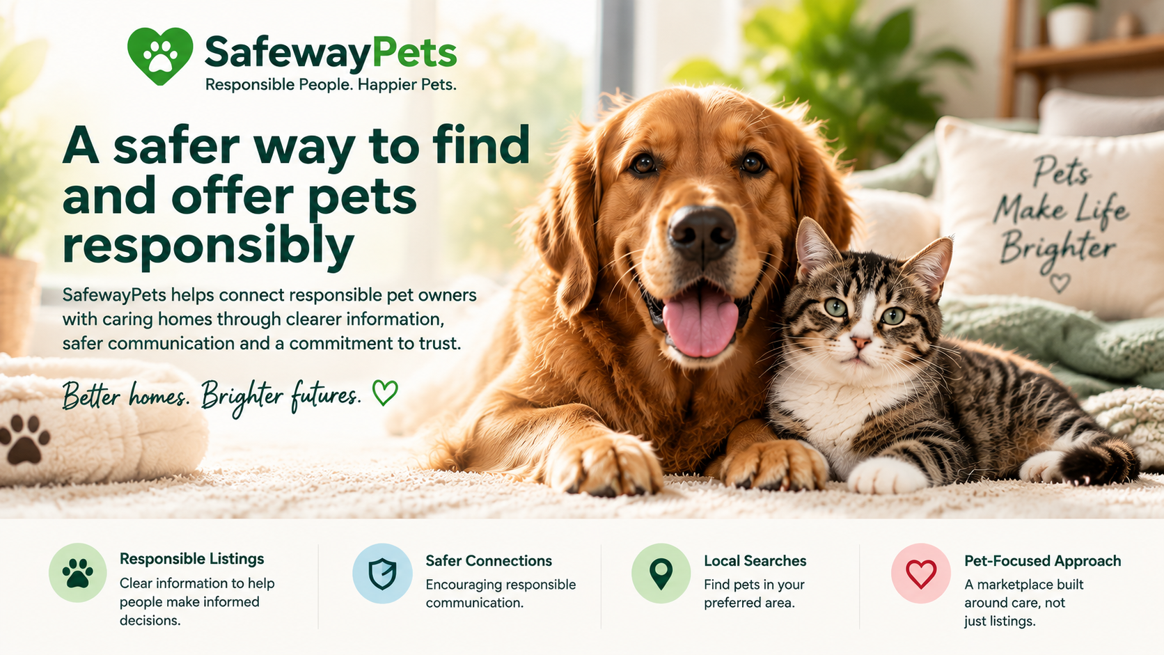 Happy family spending time with their pets in a safe and welcoming home environment